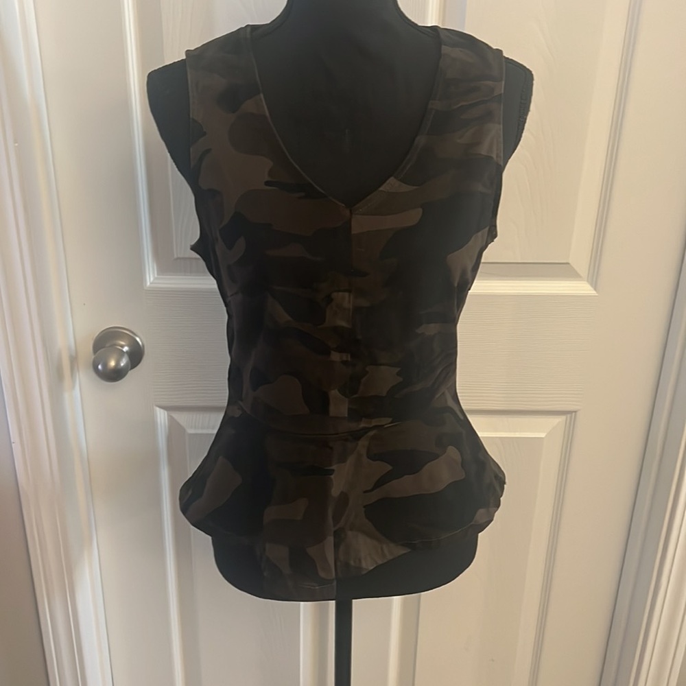 New York and Company Fatigue Peplum Shirt - Picture 2 of 3